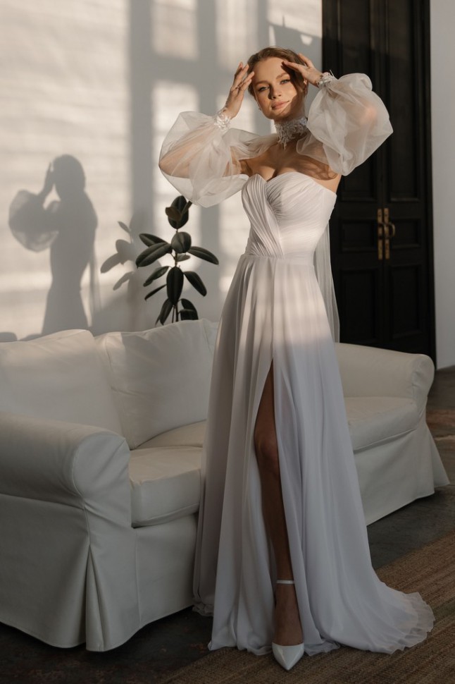 Свадебное платье цвета капучино Модель 1278