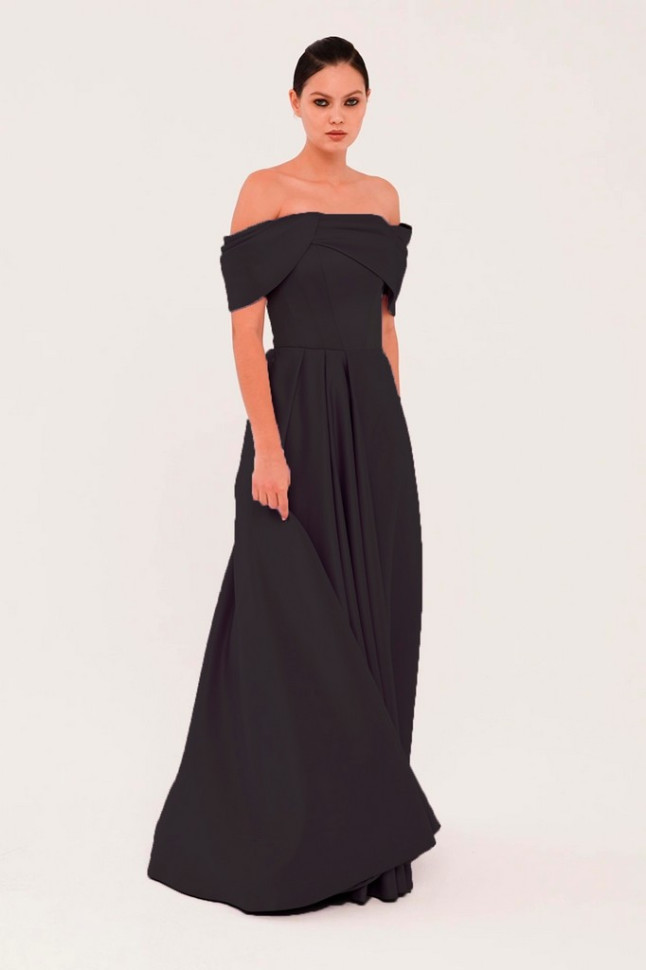 черное вечернее платье на корсете Кимберли